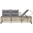 Afuera Living Contemporary Rattan Garden Sofa Set in Mix Beige