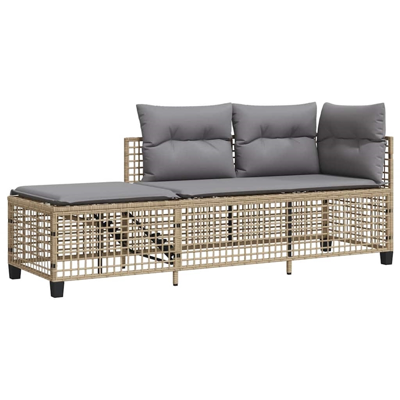 Afuera Living Contemporary Rattan Garden Sofa Set in Mix Beige