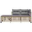 Afuera Living Contemporary Rattan Garden Sofa Set in Mix Beige