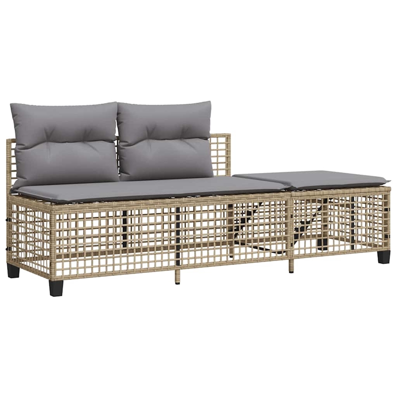 Afuera Living Contemporary Rattan Garden Sofa Set in Mix Beige