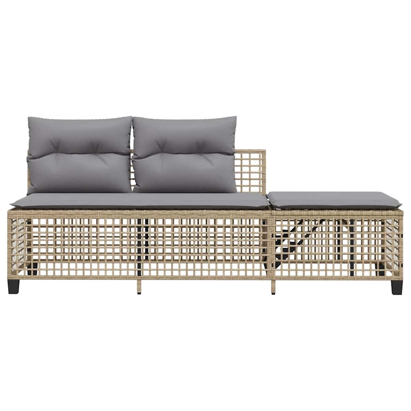 Afuera Living Contemporary Rattan Garden Sofa Set in Mix Beige