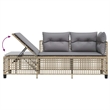 Afuera Living Contemporary Rattan Garden Sofa Set in Mix Beige