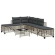 Afuera Living Contemporary Rattan Garden Sofa Set in Light Gray