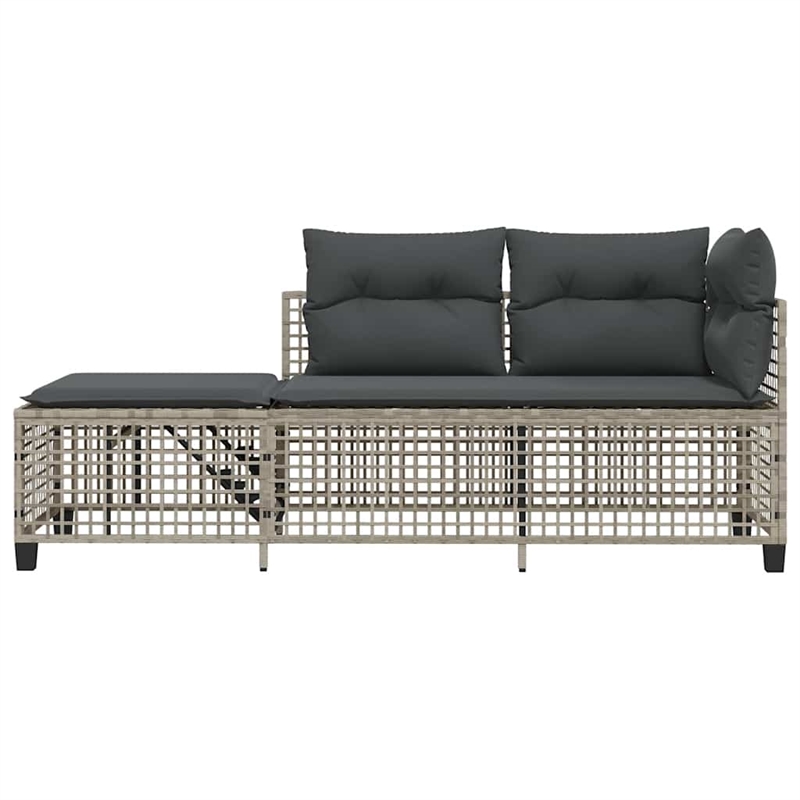 Afuera Living Contemporary Rattan Garden Sofa Set in Light Gray