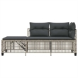 Afuera Living Contemporary Rattan Garden Sofa Set in Light Gray