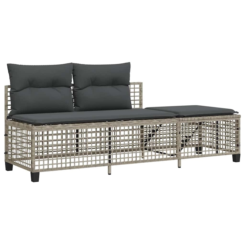 Afuera Living Contemporary Rattan Garden Sofa Set in Light Gray