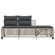 Afuera Living Contemporary Rattan Garden Sofa Set in Light Gray