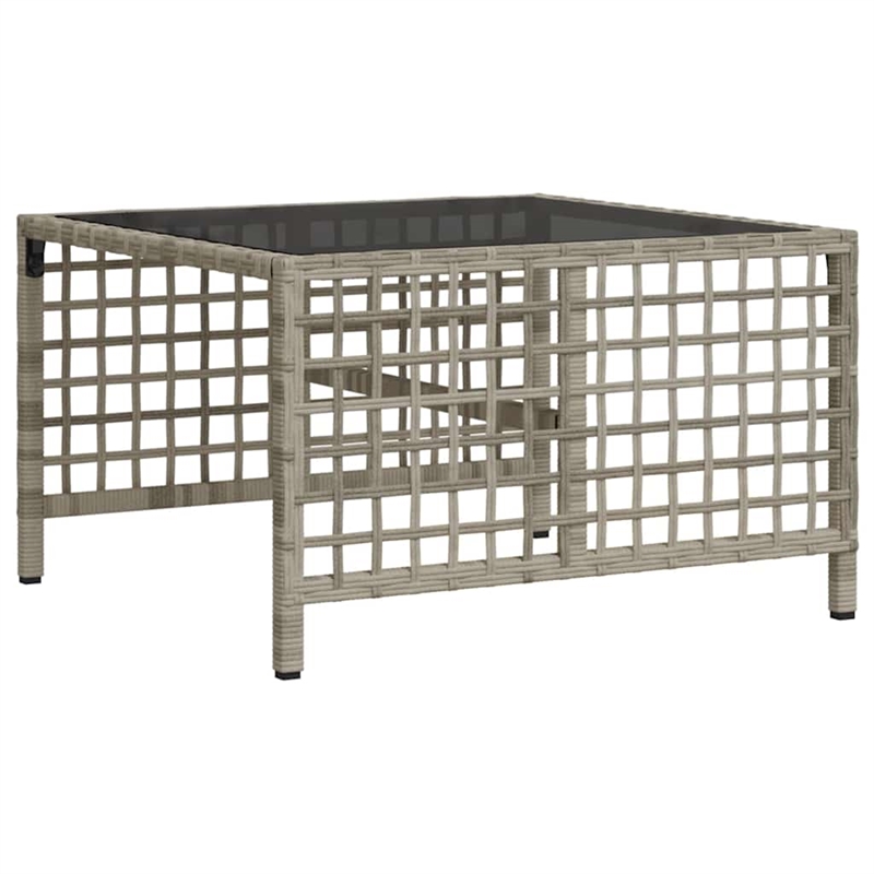 Afuera Living Contemporary Rattan Garden Sofa Set in Light Gray
