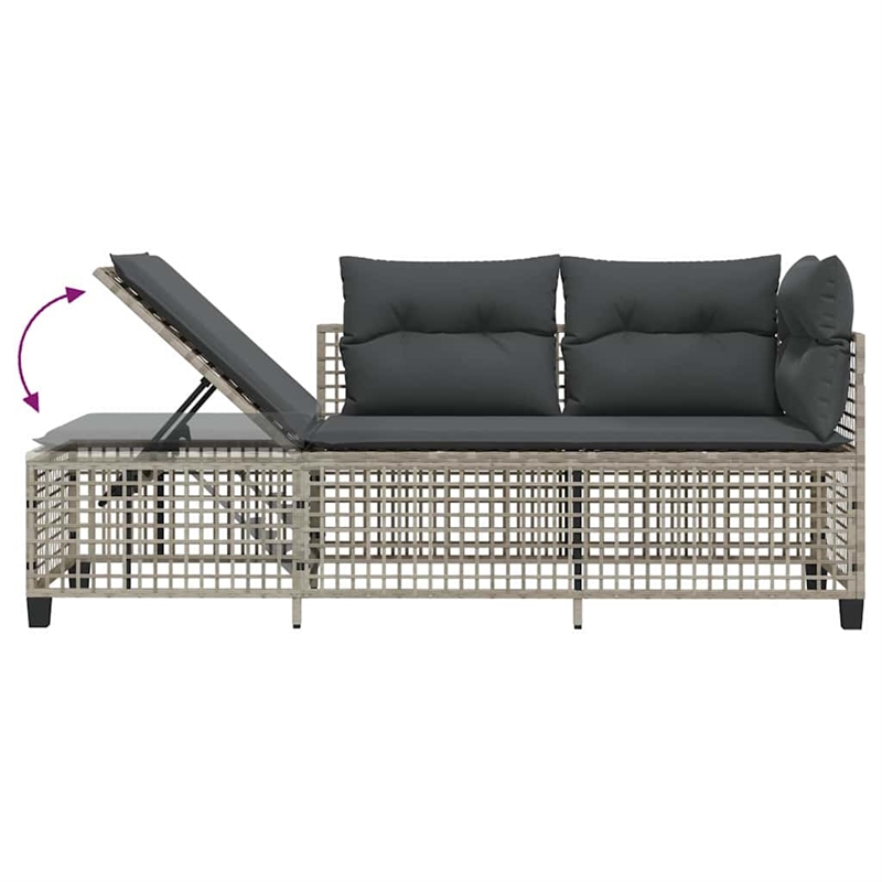 Afuera Living Contemporary Rattan Garden Sofa Set in Light Gray