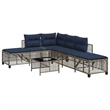 Afuera Living Contemporary Synthetic Poly Rattan Patio Sofa Set in Gray