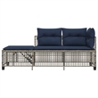 Afuera Living Contemporary Synthetic Poly Rattan Patio Sofa Set in Gray