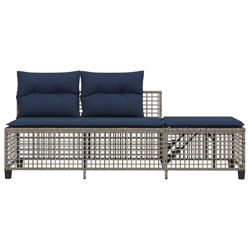 Afuera Living Contemporary Synthetic Poly Rattan Patio Sofa Set in Gray