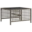 Afuera Living Contemporary Synthetic Poly Rattan Patio Sofa Set in Gray