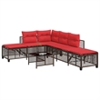 Afuera Living Contemporary Synthetic Poly Rattan Patio Sofa Set in Brown