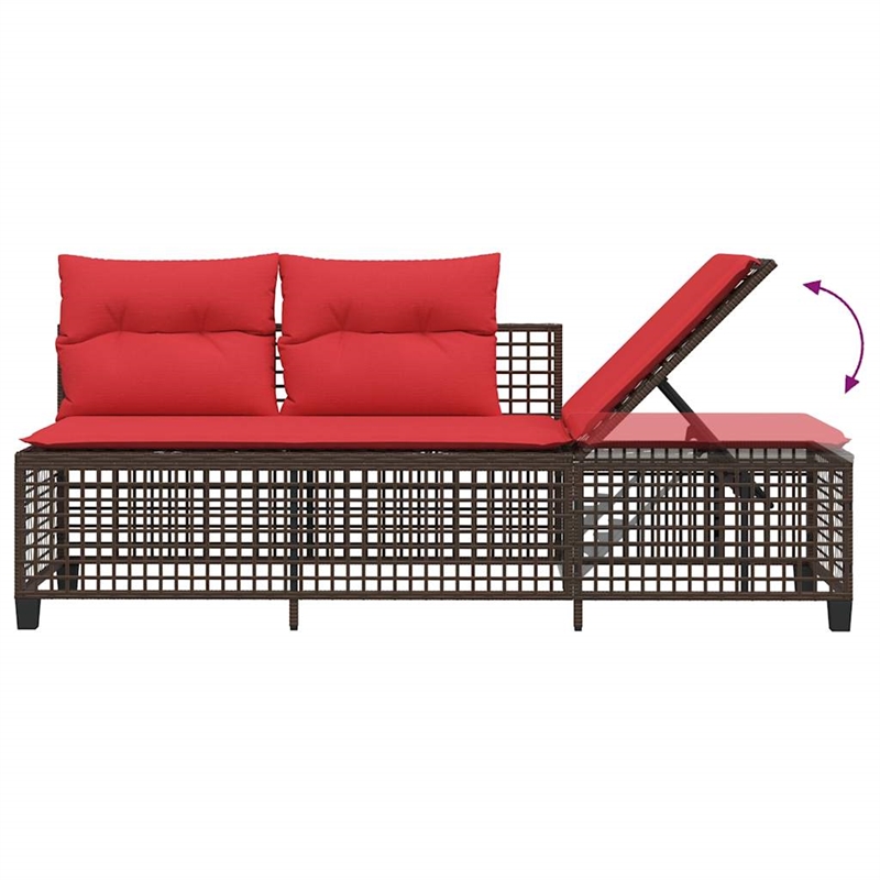 Afuera Living Contemporary Synthetic Poly Rattan Patio Sofa Set in Brown