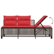 Afuera Living Contemporary Synthetic Poly Rattan Patio Sofa Set in Brown