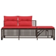 Afuera Living Contemporary Synthetic Poly Rattan Patio Sofa Set in Brown
