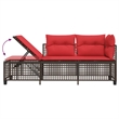Afuera Living Contemporary Synthetic Poly Rattan Patio Sofa Set in Brown
