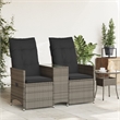 Afuera Living Contemporary Rattan Reclining Garden Sofa in Gray
