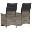 Afuera Living Contemporary Rattan Reclining Garden Sofa in Gray