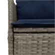 Afuera Living 2-Seater Rattan Reclining Patio Sofa With Table in Navy Blue/Gray