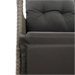 Afuera Living Contemporary Rattan Reclining Garden Sofa in Gray