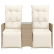 Afuera Living Contemporary Rattan Reclining Garden Sofa in Beige