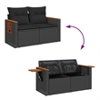 Afuera Living 17 Piece Poly Rattan Garden Sofa Set With Cushions in Black
