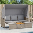 Afuera Living 3-Seater PE Rattan Garden Sofa Retractable Outdoor Design in Gray