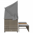 Afuera Living 3-Seater PE Rattan Garden Sofa Retractable Outdoor Design in Gray