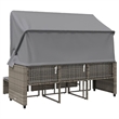 Afuera Living 3-Seater PE Rattan Garden Sofa Retractable Outdoor Design in Gray