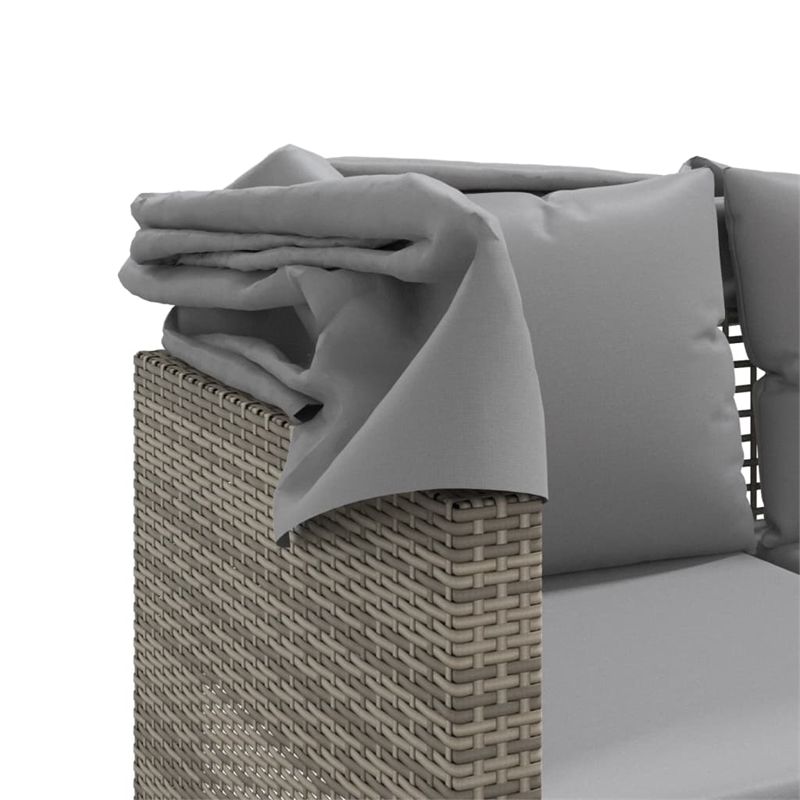 Afuera Living 3-Seater PE Rattan Garden Sofa Retractable Outdoor Design in Gray