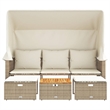 Afuera Living Contemporary Synthetic Poly Rattan Garden Sofa in Beige