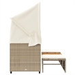 Afuera Living Contemporary Synthetic Poly Rattan Garden Sofa in Beige