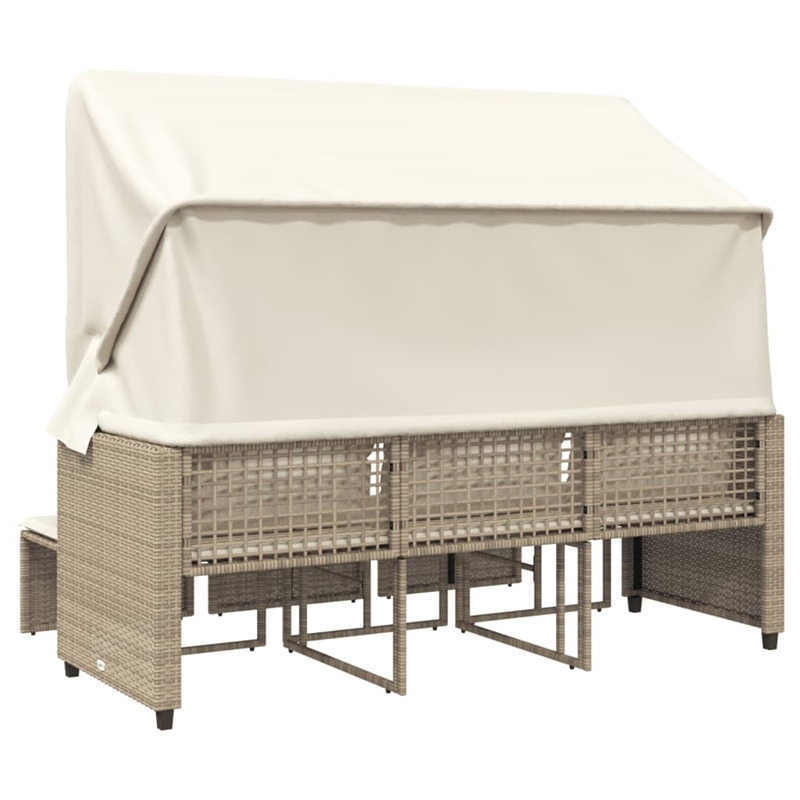 Afuera Living Contemporary Synthetic Poly Rattan Garden Sofa in Beige