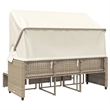 Afuera Living Contemporary Synthetic Poly Rattan Garden Sofa in Beige