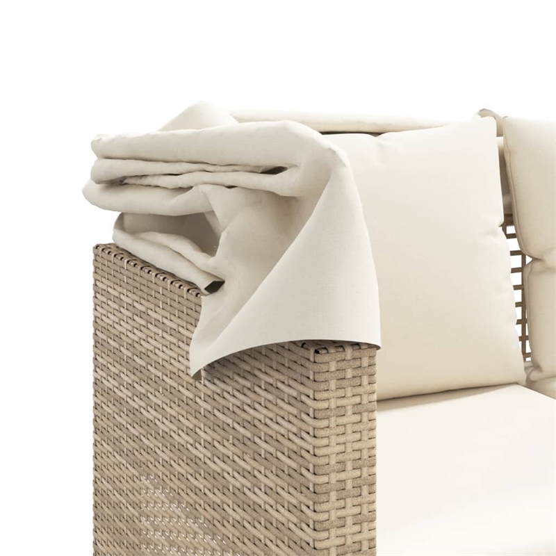 Afuera Living Contemporary Synthetic Poly Rattan Garden Sofa in Beige