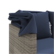 Afuera Living 3-Seater PE Rattan Patio Sofa With Retractable Canopy in Gray