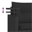 Afuera Living Rattan Powder-Coated Steel & Glass Garden Sofa Set in Black