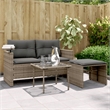 Afuera Living Contemporary Synthetic Poly Rattan Garden Sofa Set in Gray