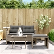 Afuera Living Contemporary Synthetic Poly Rattan Garden Sofa Set in Gray