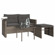 Afuera Living Contemporary Synthetic Poly Rattan Garden Sofa Set in Gray