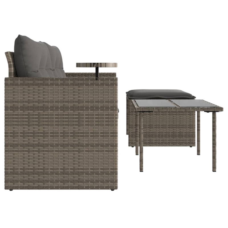 Afuera Living Contemporary Synthetic Poly Rattan Garden Sofa Set in Gray