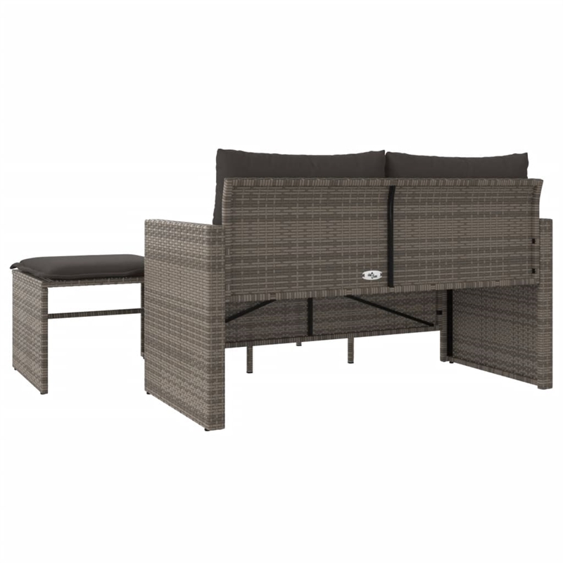 Afuera Living Contemporary Synthetic Poly Rattan Garden Sofa Set in Gray