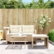 Afuera Living Contemporary Synthetic Poly Rattan Garden Sofa Set in Beige