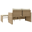Afuera Living Contemporary Synthetic Poly Rattan Garden Sofa Set in Beige