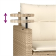 Afuera Living Contemporary Synthetic Poly Rattan Garden Sofa Set in Beige