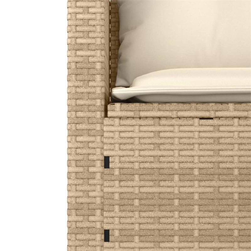 Afuera Living Contemporary Synthetic Poly Rattan Garden Sofa Set in Beige