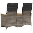 Afuera Living Contemporary Rattan Reclining Garden Sofa in Gray