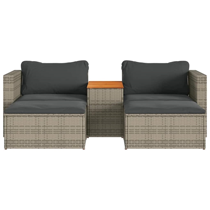 Afuera Living Contemporary Modular PE Rattan Garden Sofa Set in Gray